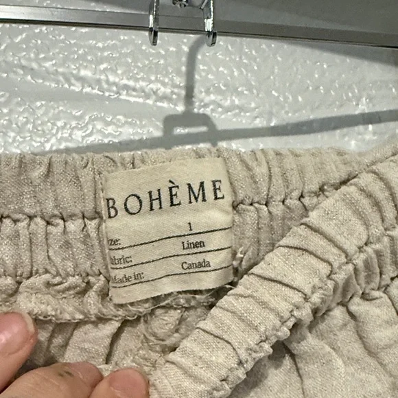 Bohme Women's linen Tan pants - Picture 2 of 2